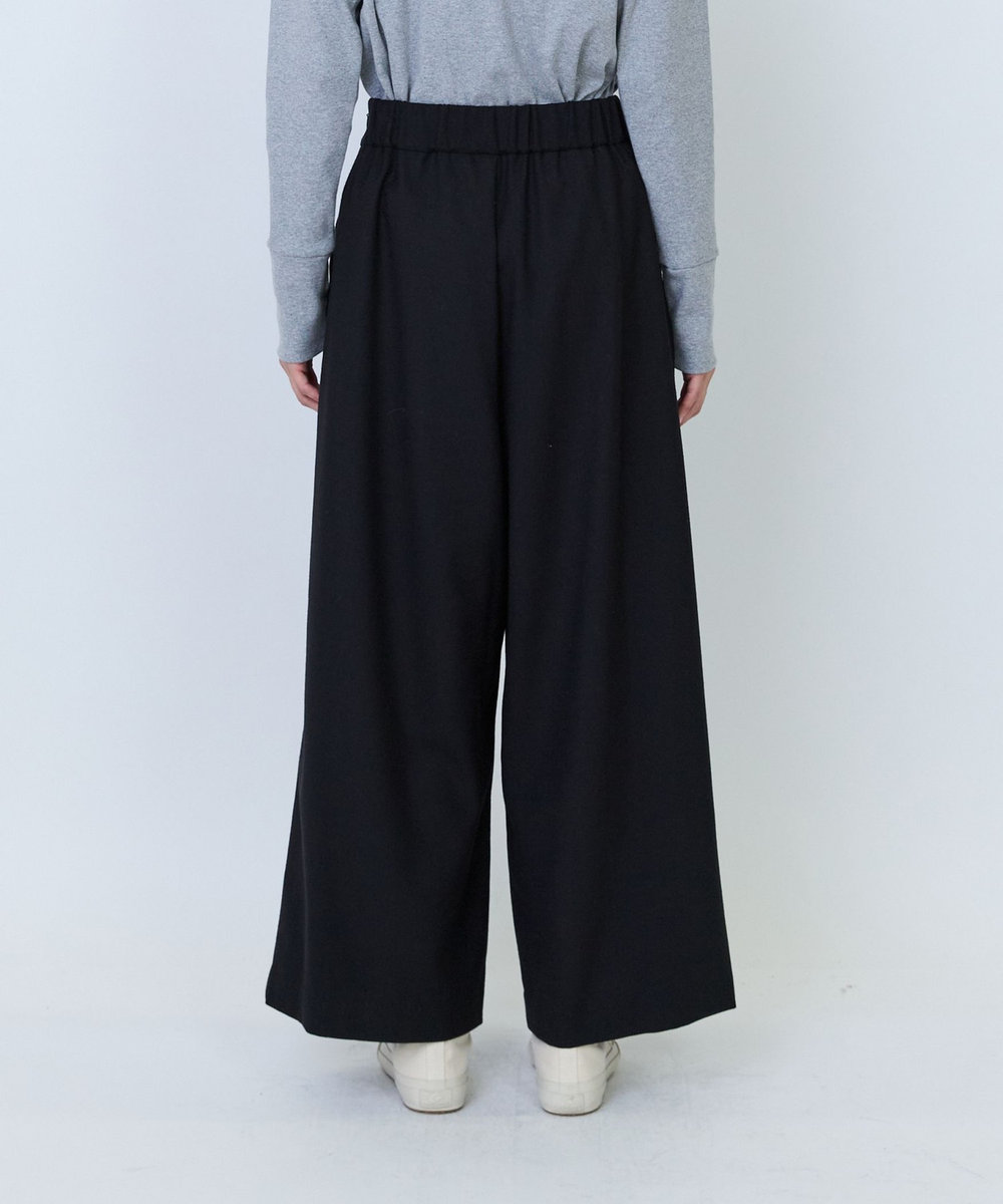 LOISIR エステルウールサキソニーワイドパンツ グリーン系その他