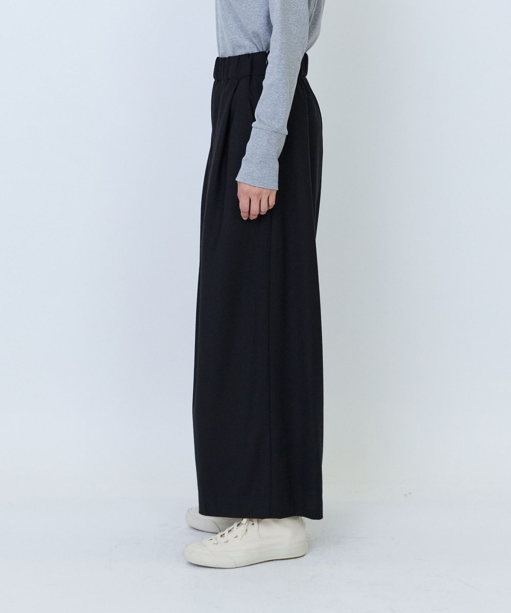 LOISIR エステルウールサキソニーワイドパンツ グリーン系その他