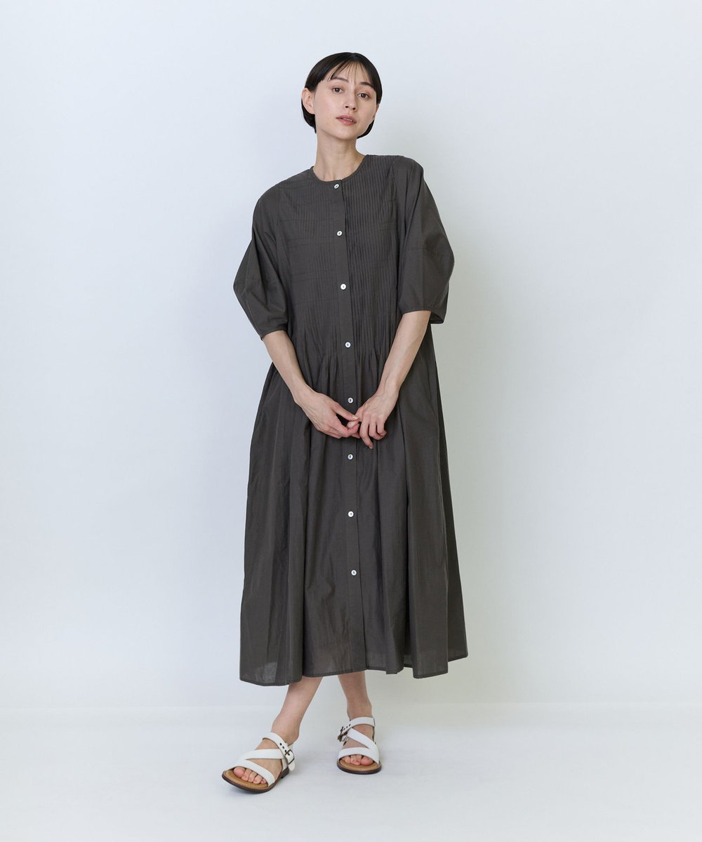 LOISIR インドコットンキャンブリックワンピース カーキ