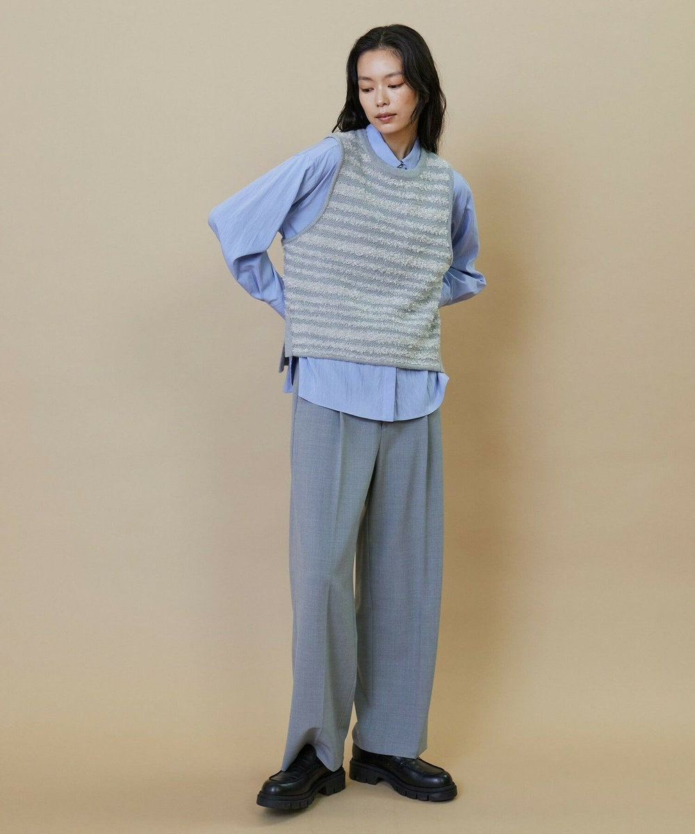 L'EQUIPE 2WAYギャザワイドパンツ ライトグレー