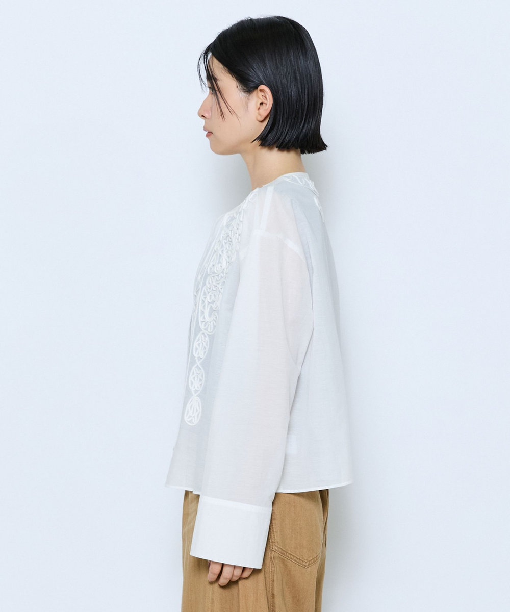 feerique feerique コード刺繍ブラウス オフホワイト