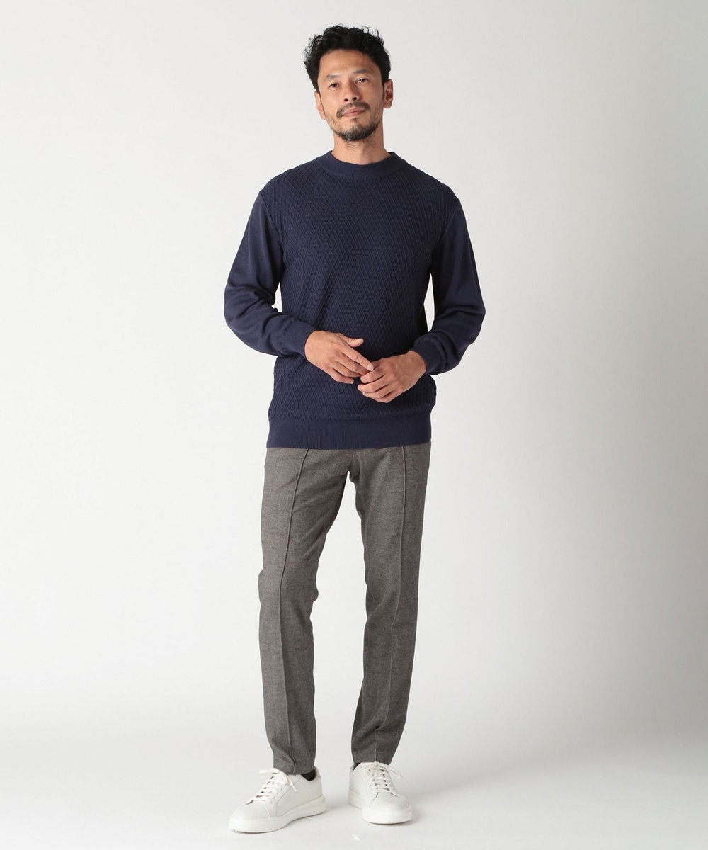 MEN'S BIGI TR起毛ピンドットストレッチパンツ ブラウン