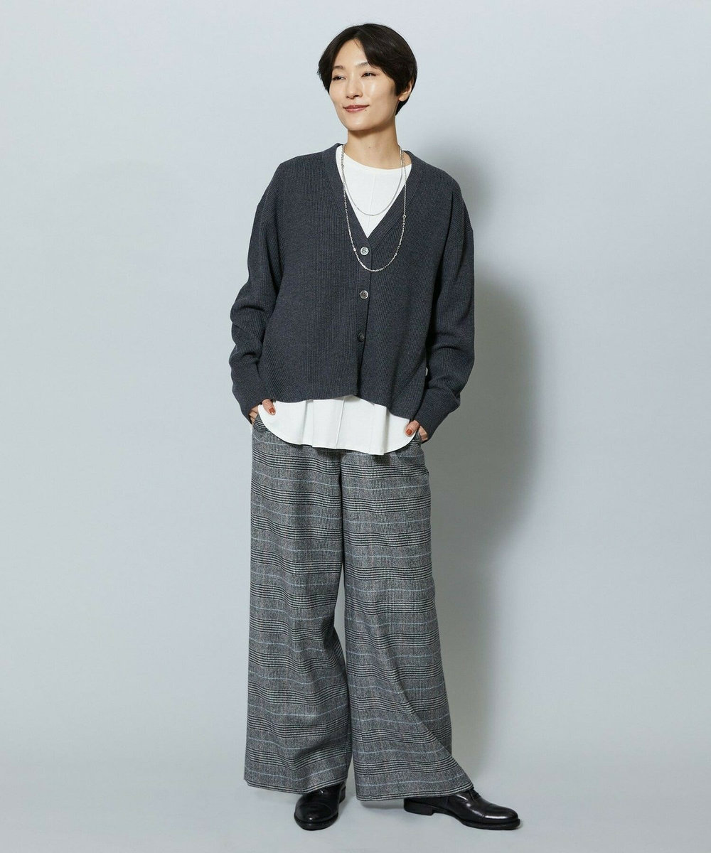 MOGA ウールカシミヤグレンチェックワイドパンツ チェック