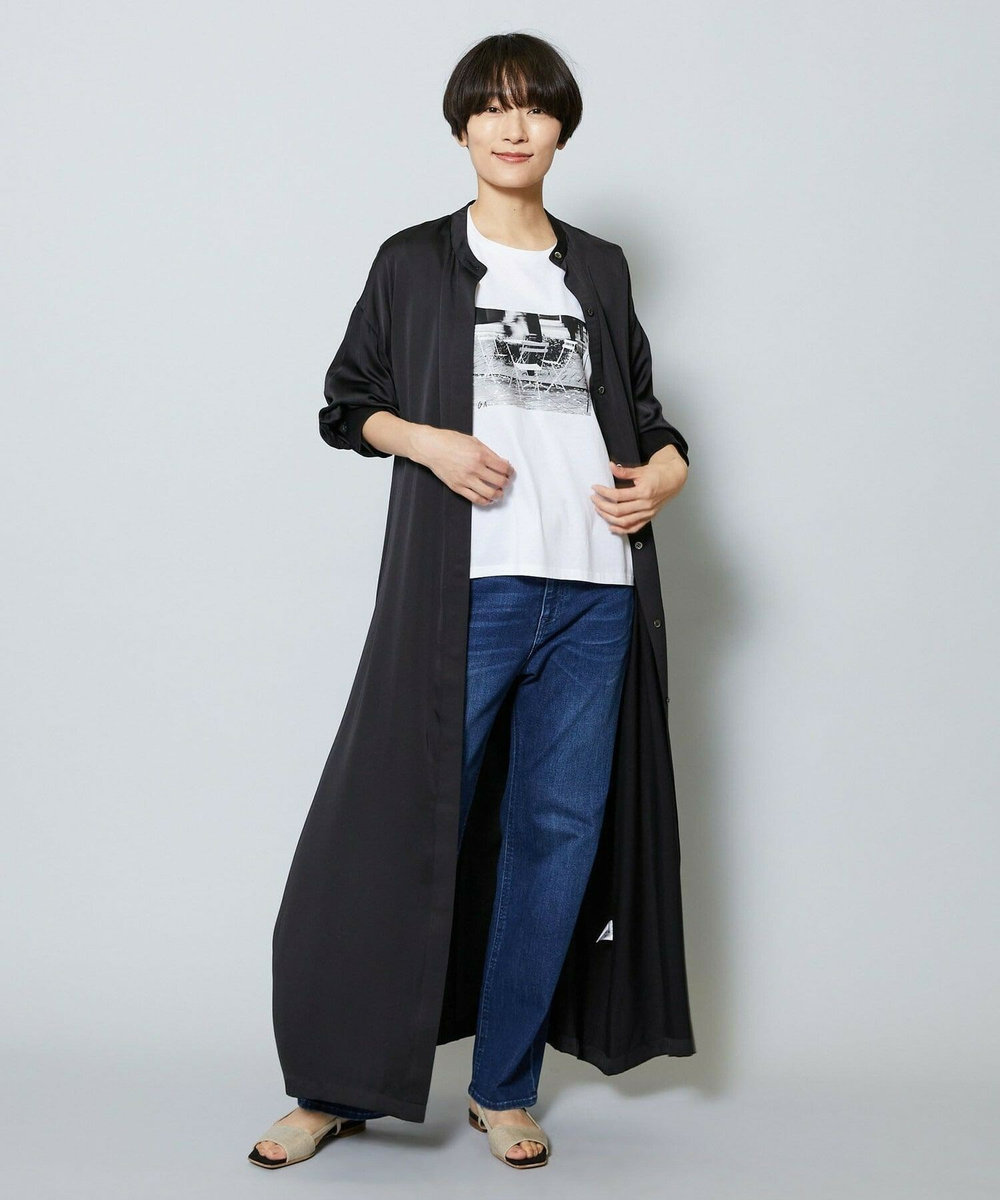 MOGA 雑誌eclat ×スタイリスト池田奈加子コラボ ドレープサテンワンピース ブラック