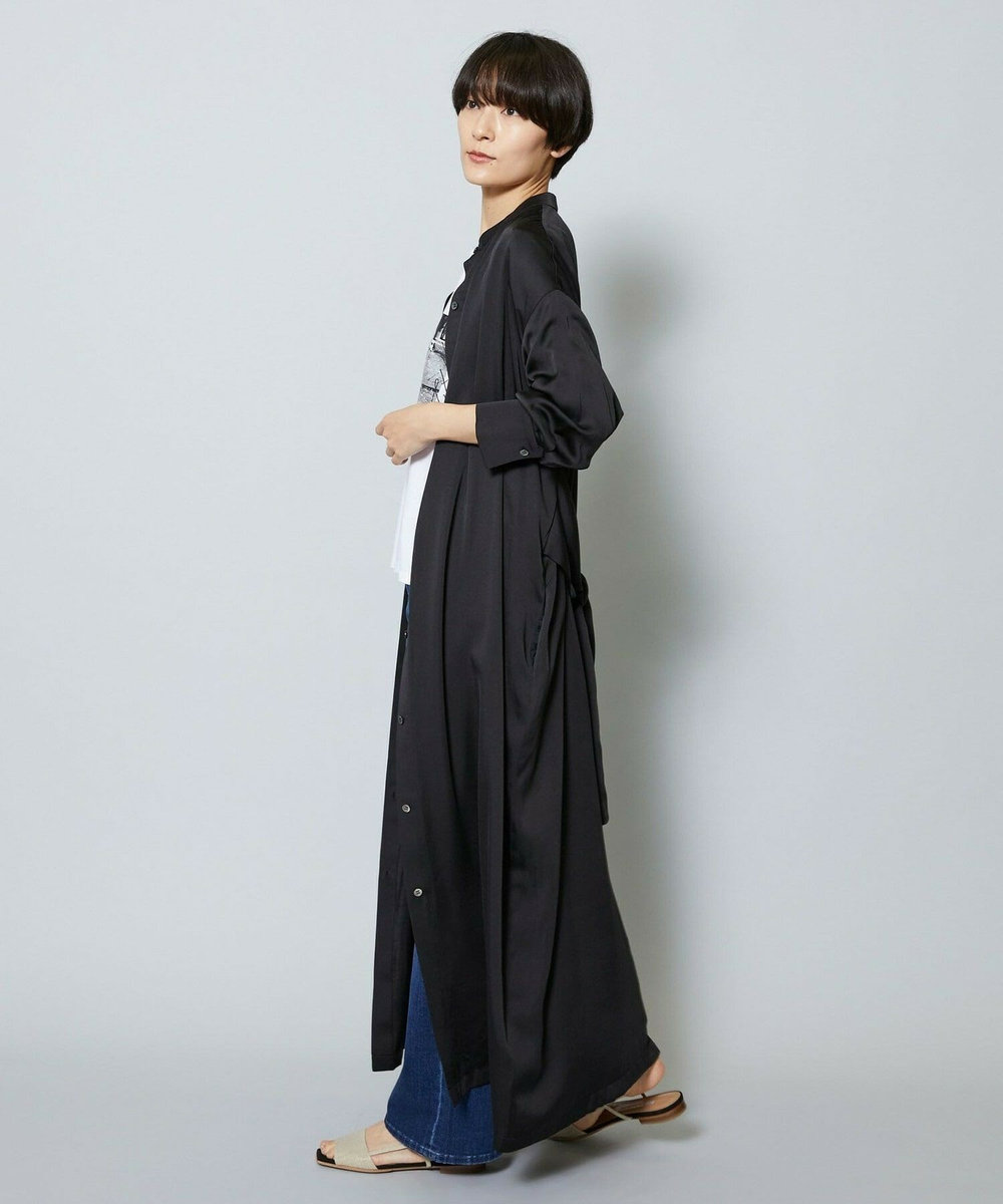 MOGA 雑誌eclat ×スタイリスト池田奈加子コラボ ドレープサテンワンピース ブラック
