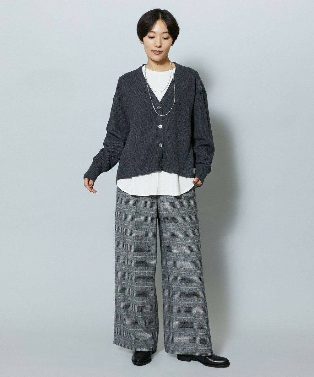 MOGA ウールカシミヤグレンチェックワイドパンツ チェック