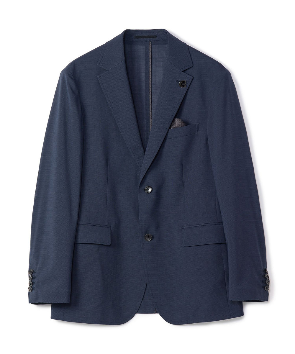 MEN'S BIGI 【COLE HAAN/コール ハーン】別注 サマーサイロフィルウールピンチェックジャケット＜通気性＞ ネイビー