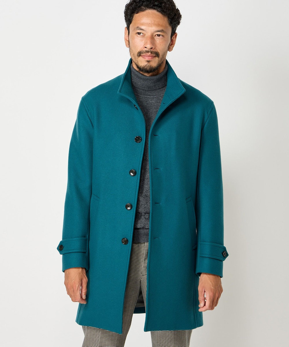 MEN'S BIGI Bellandiウールメルトンスタンドカラーコート ブルー系その他