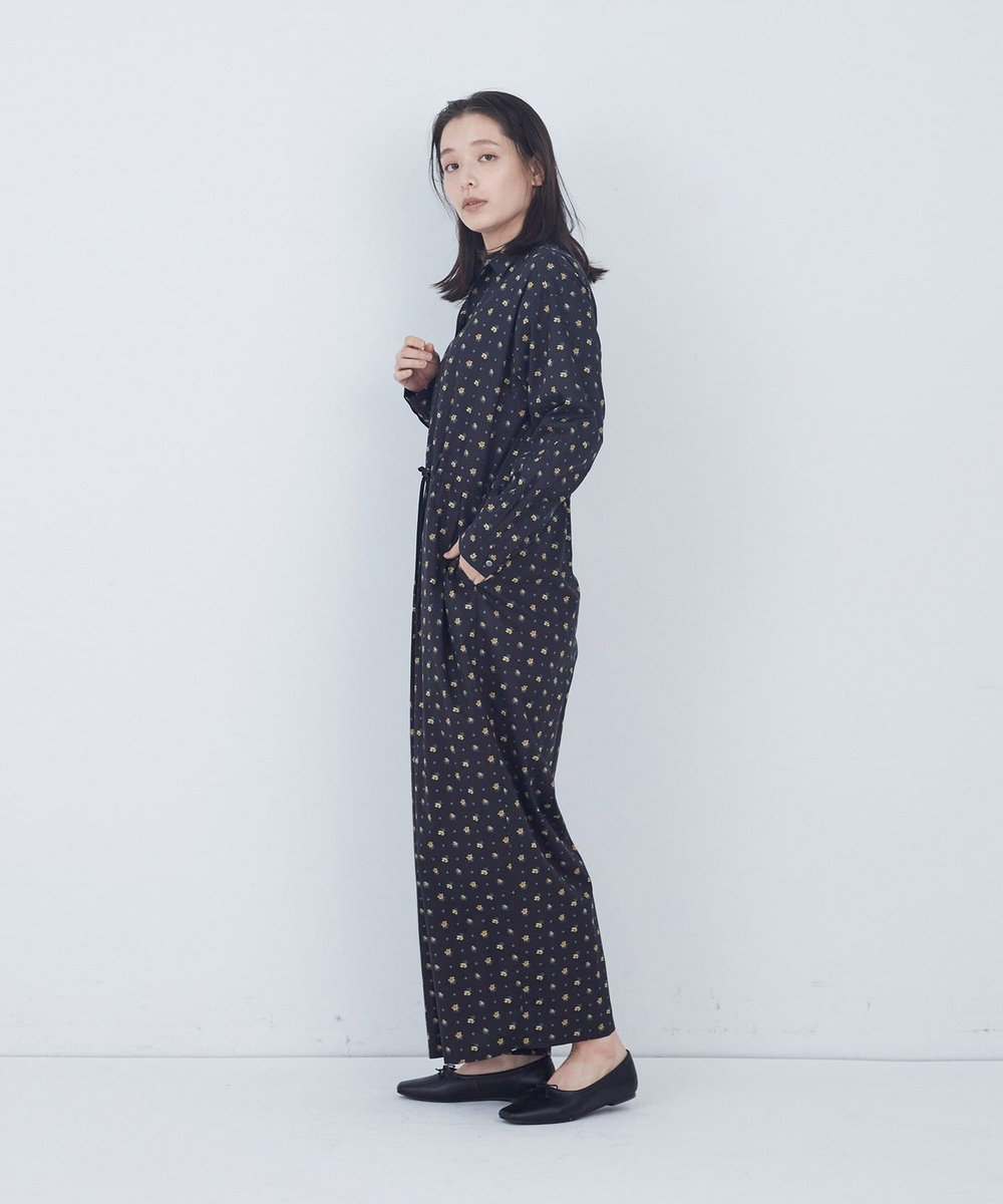 ADIEU TRISTESSE kazumiさんコラボ　リバティプリントオールインワン ブラック系その他