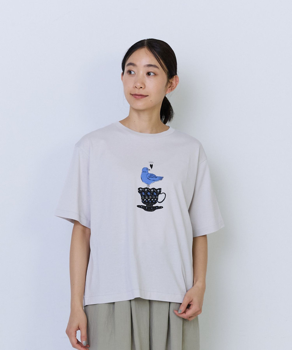 ADIEU TRISTESSE 【6月お気に入り登録ブランド内1位】杉本さなえさん コラボフレンチスリーブTシャツ グレー