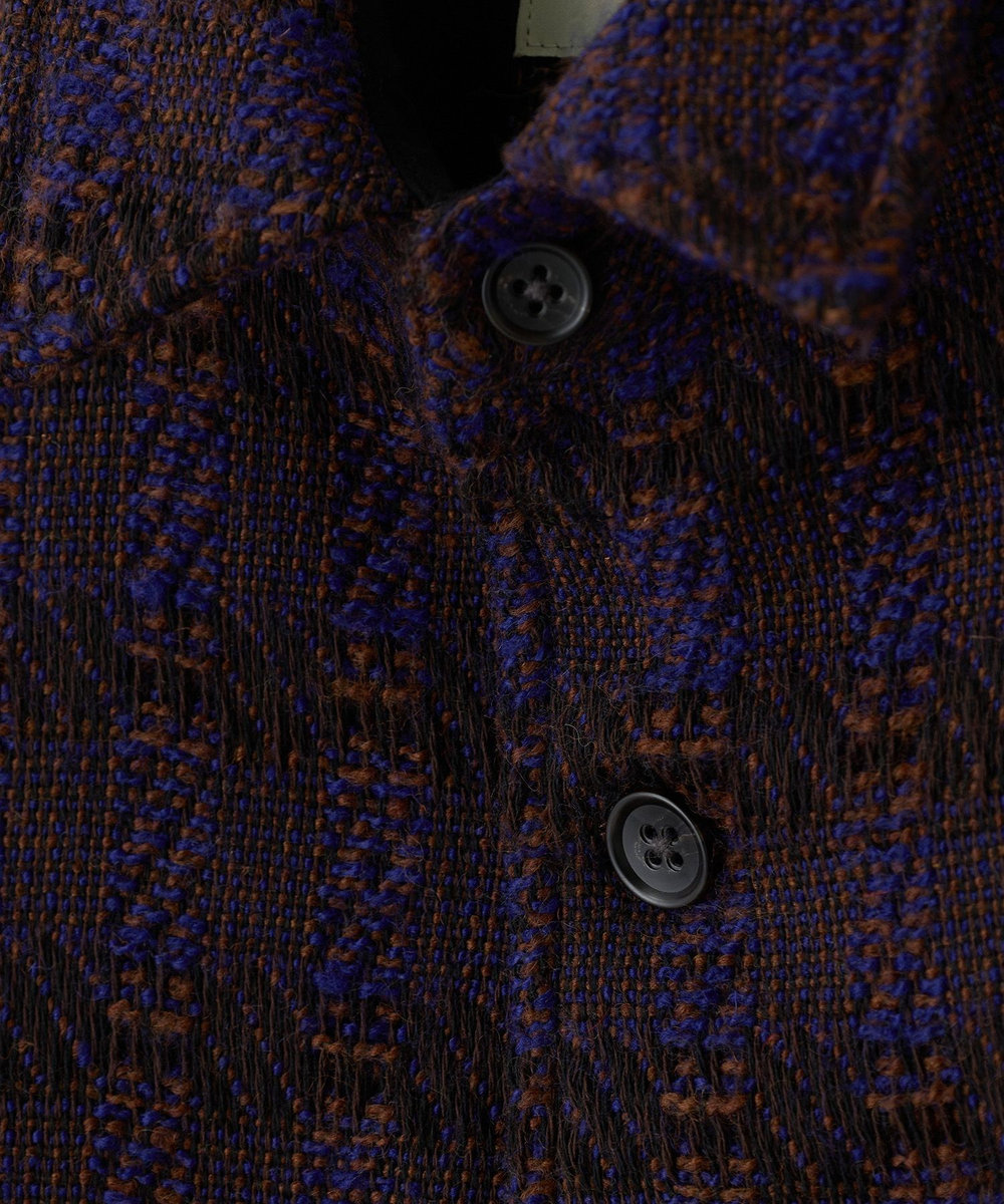 MEN'S BIGI 総裏ツイード CPOシャツアウター パープル
