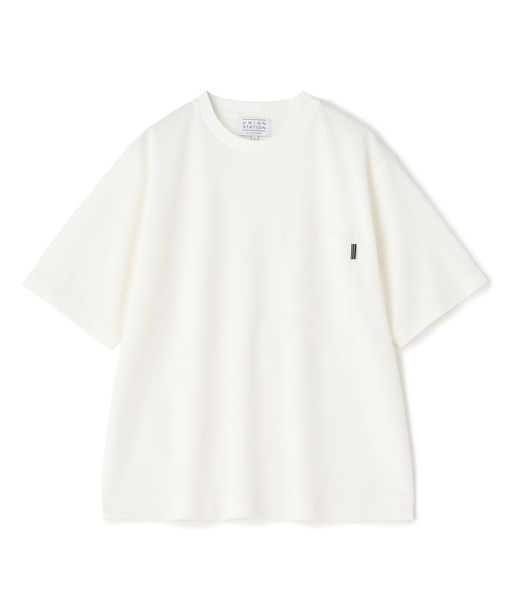 UNION STATION 梨地ポンチポケットTシャツ＜ストレッチ・マシンウォッシャブル＞ ホワイト