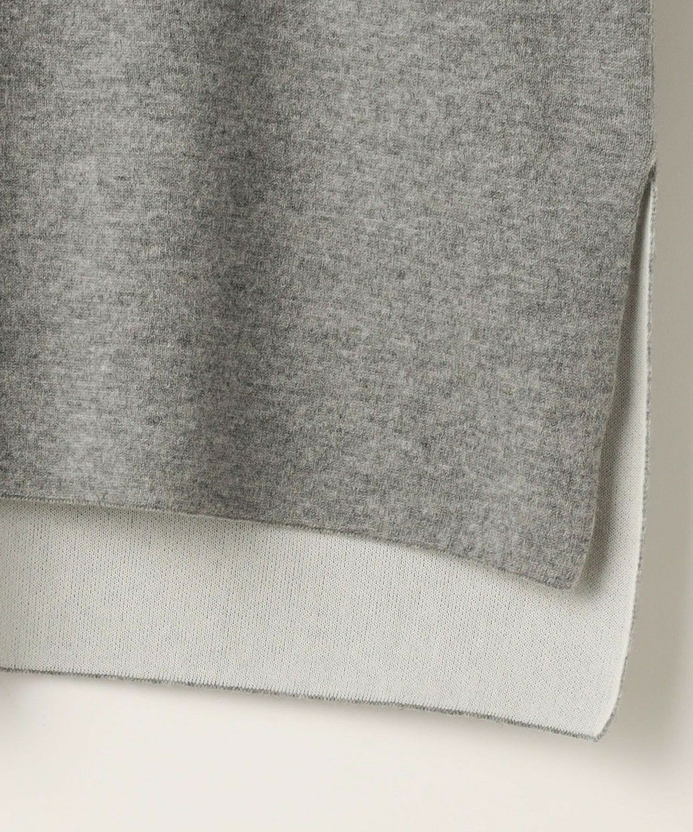 MOGA Lサイズ（大きいサイズ） 【大きいサイズ】WOOLEN×AMOSSA ドルマンスリーブ配色ニット グレー