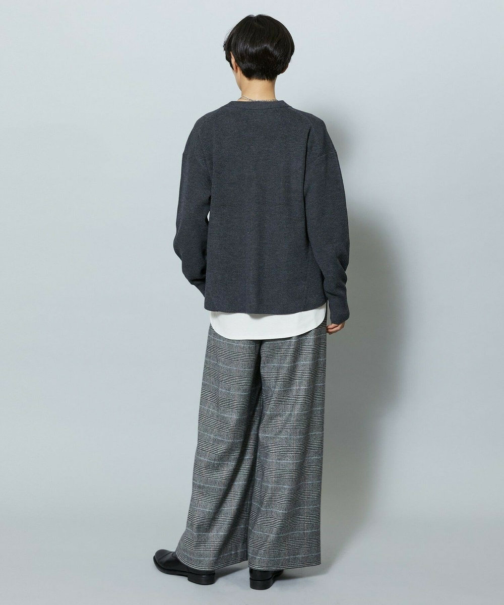 MOGA ウールカシミヤグレンチェックワイドパンツ チェック