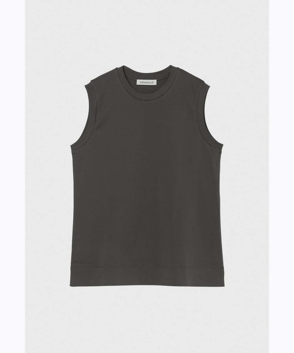 DÉPAREILLÉ SMOOTH NO SLEEVE T SHIRT / スムースノースリーブTシャツ チャコールグレー