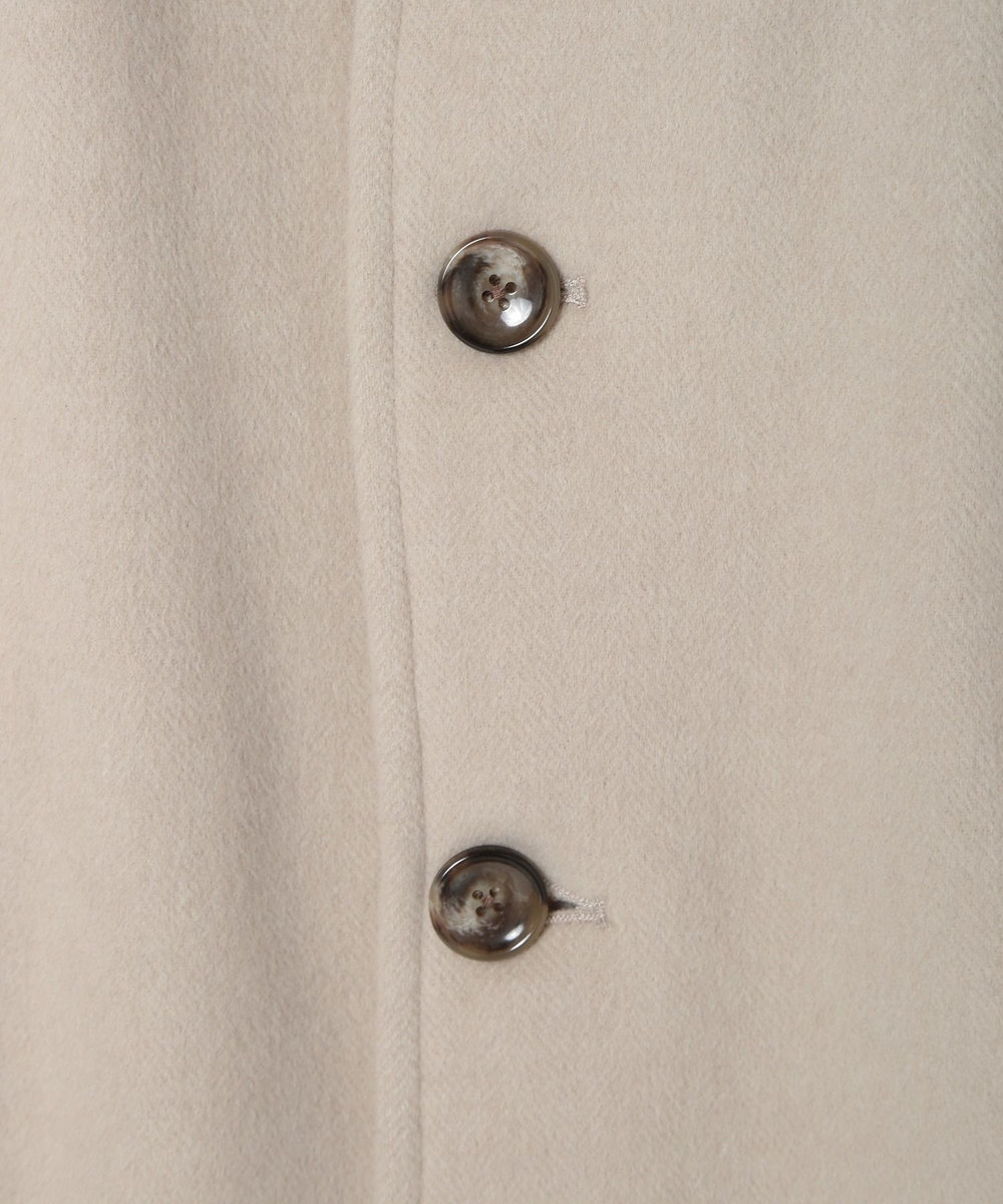 MEN'S BIGI スーパー140ウールビーバーヘリンボーンコート ベージュ