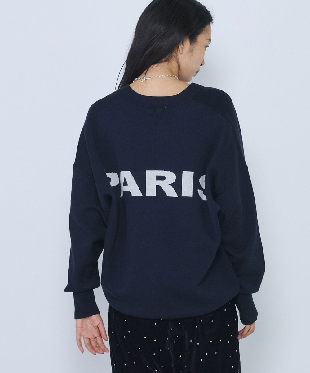 1er Arrondissement バックロゴカーディガン ネイビー