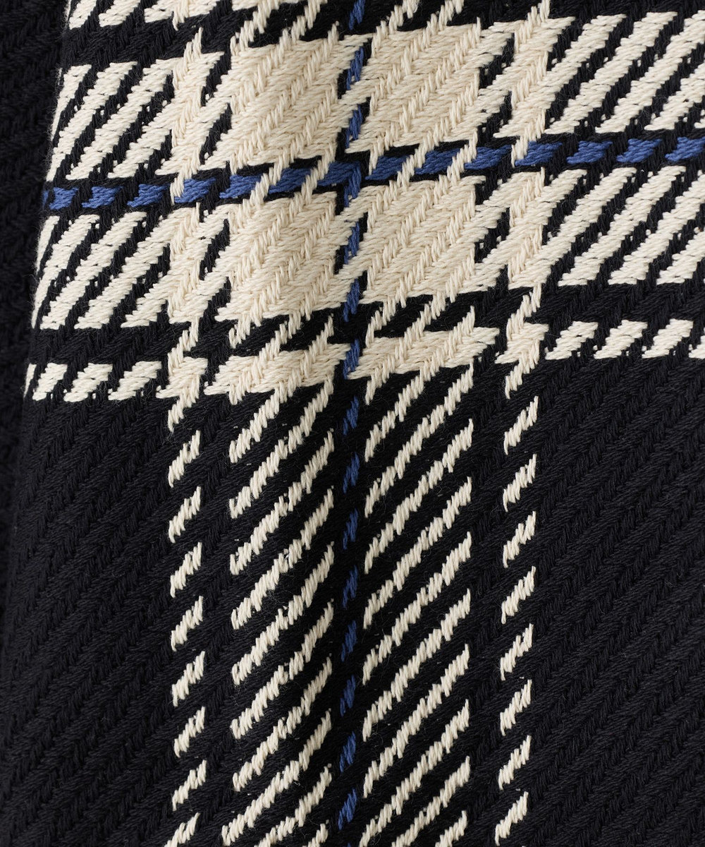 MEN'S BIGI wax london Whiting Black And Ecru Oversize Grid Check Overshirt ブラック