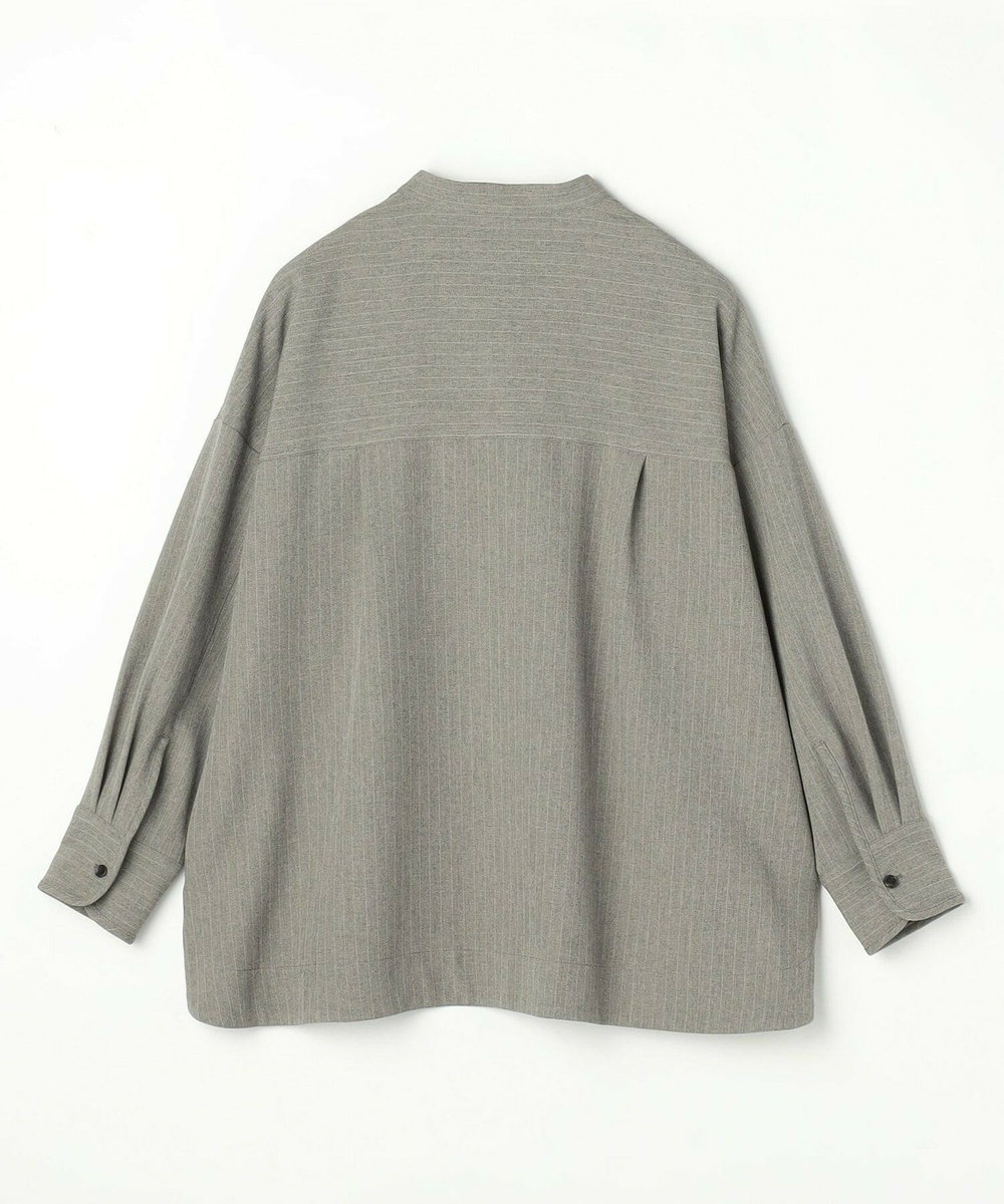 feerique feerique ウールライクストライプオーバーサイズシャツ ブラウン