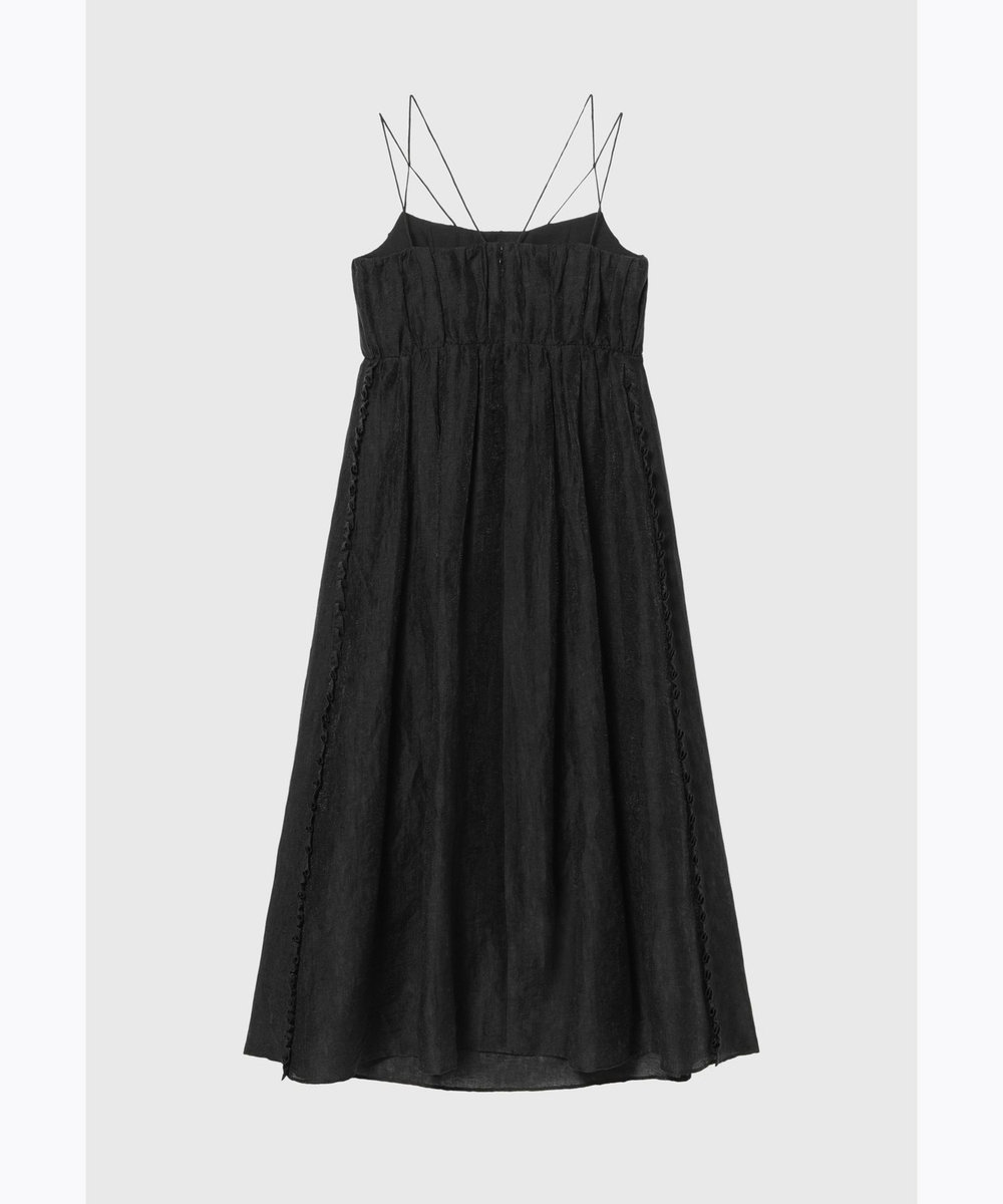 DÉPAREILLÉ LINEN BRIGHT JACQUARD DRESS / リネンブライトジャガードドレス ブラック