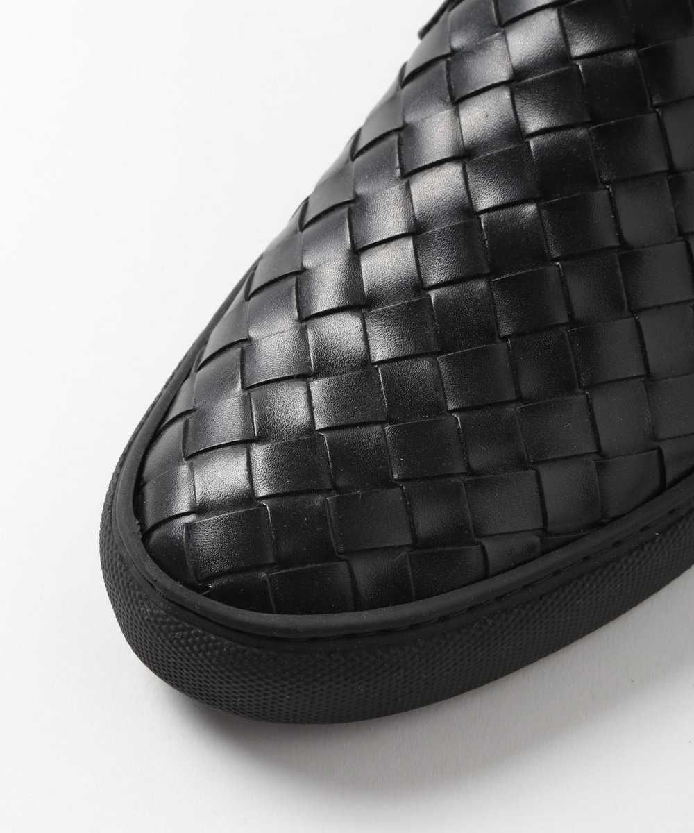 MEN'S BIGI メッシュレザー スニーカー ブラック