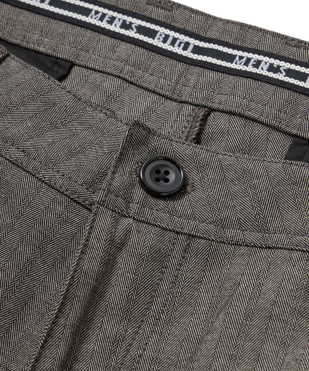 MEN'S BIGI ＜ON/OFF兼用＞シャドーヘリンボーンストレッチパンツ チャコールグレー