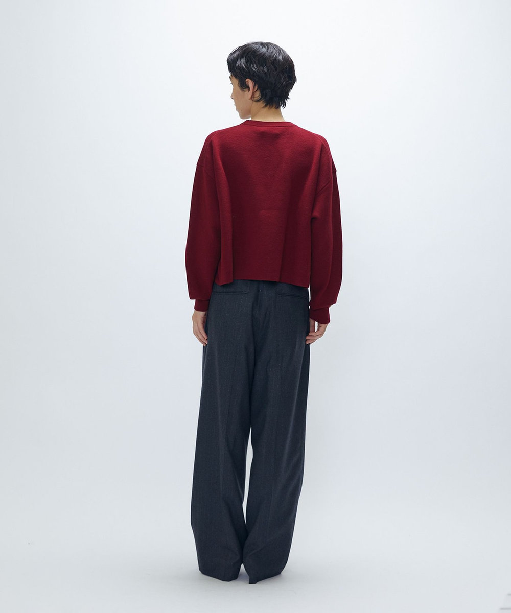 1er Arrondissement ラメストライプテーパードパンツ チャコールグレー