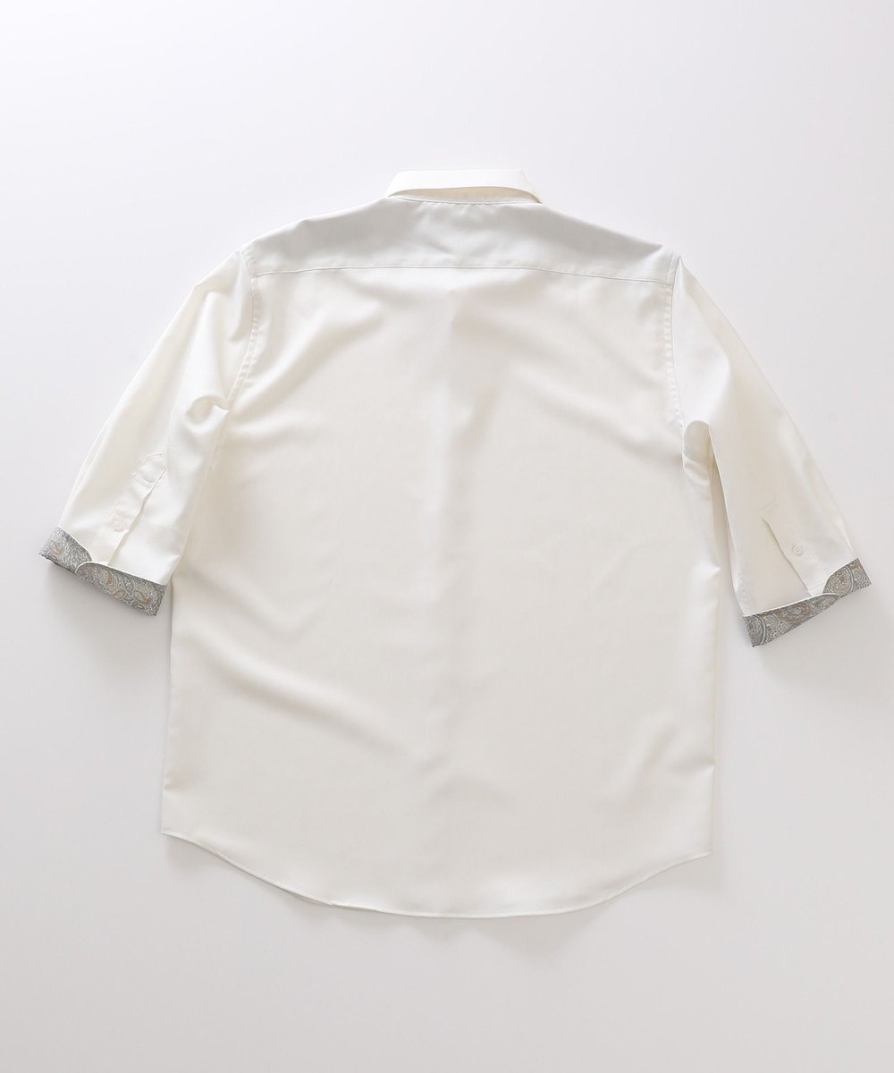MEN'S BIGI オクシィジュエルストレッチ7分シャツ オフホワイト