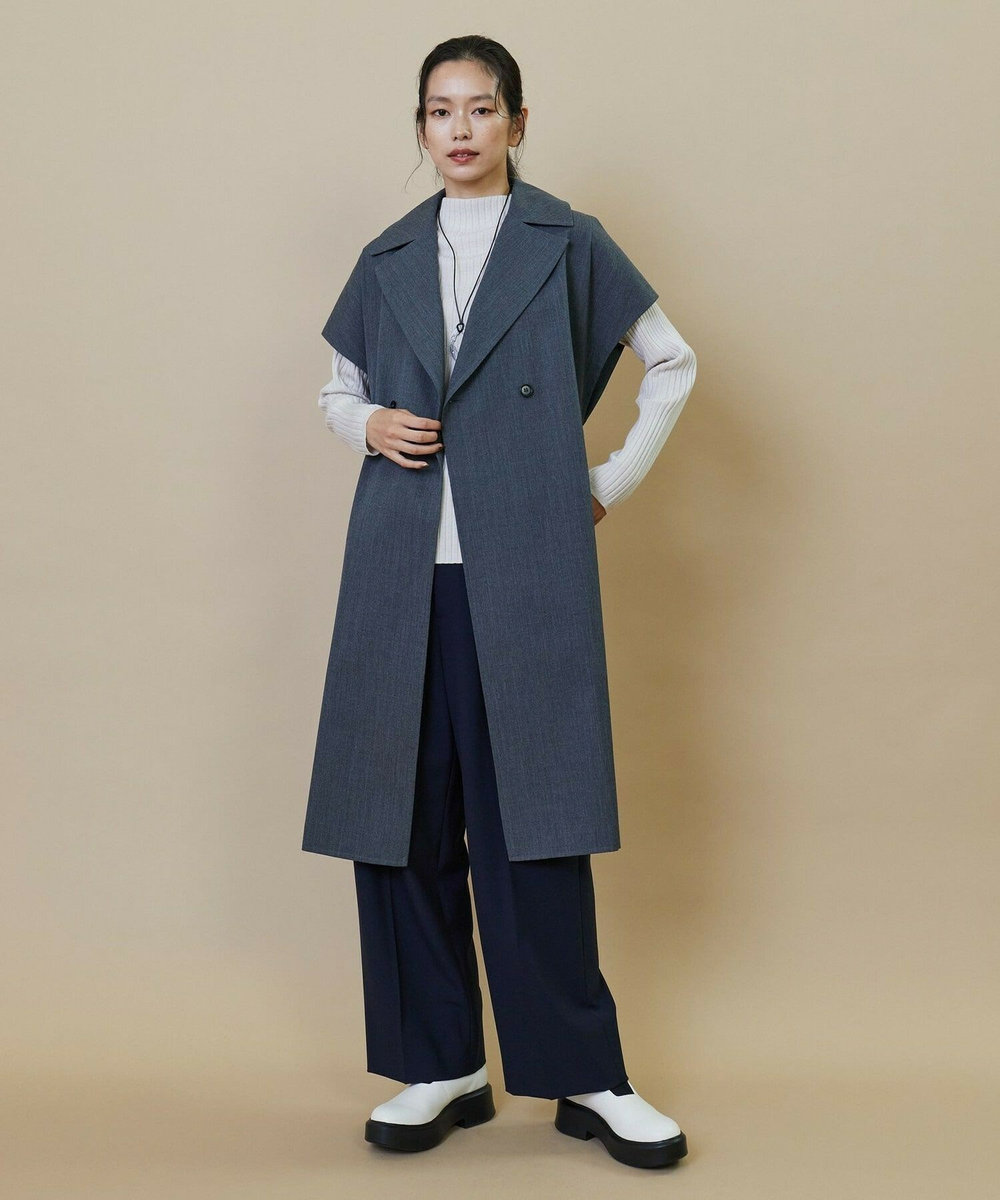 L'EQUIPE 2WAYギャザワイドパンツ ネイビー