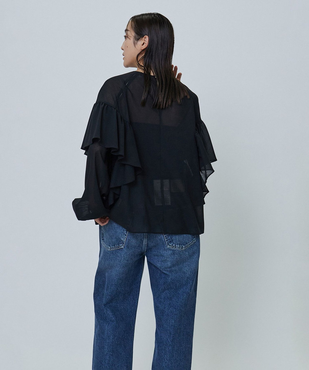 1er Arrondissement ボイル×レースブラウス ブラック
