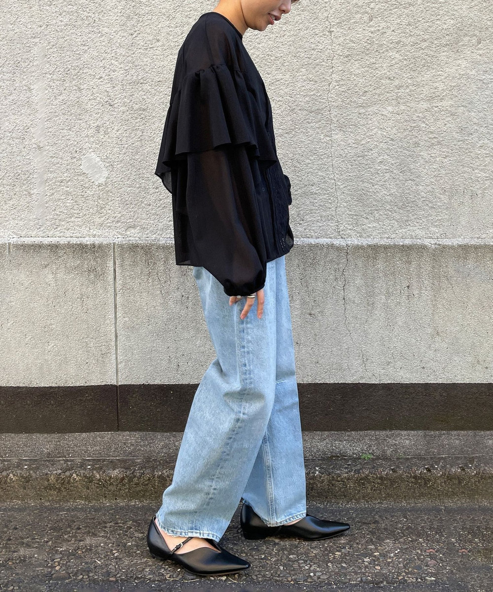 1er Arrondissement ボイル×レースブラウス ブラック