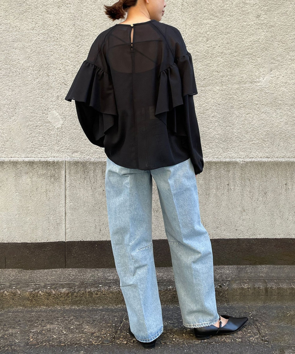 1er Arrondissement ボイル×レースブラウス ブラック