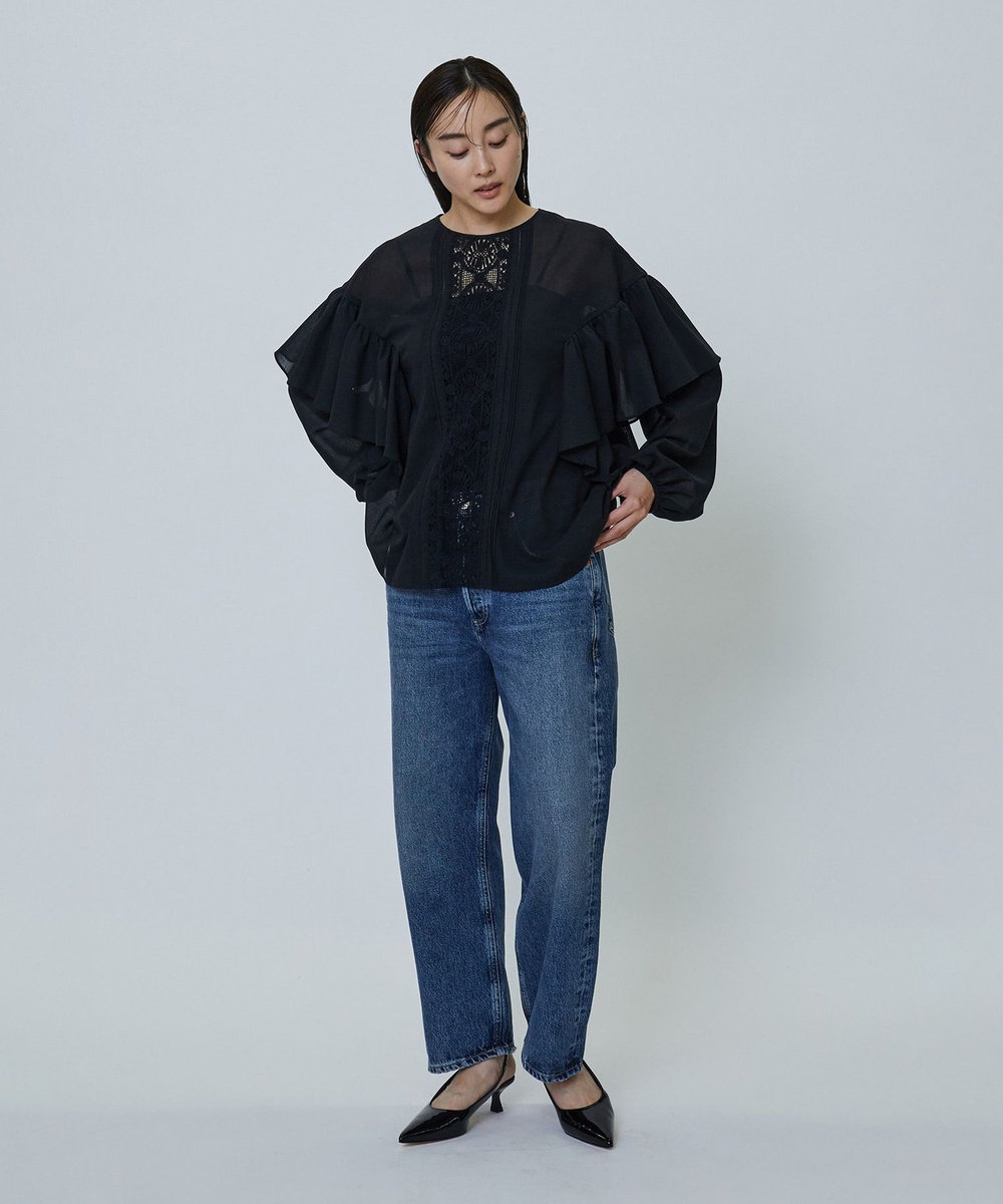 1er Arrondissement ボイル×レースブラウス ブラック