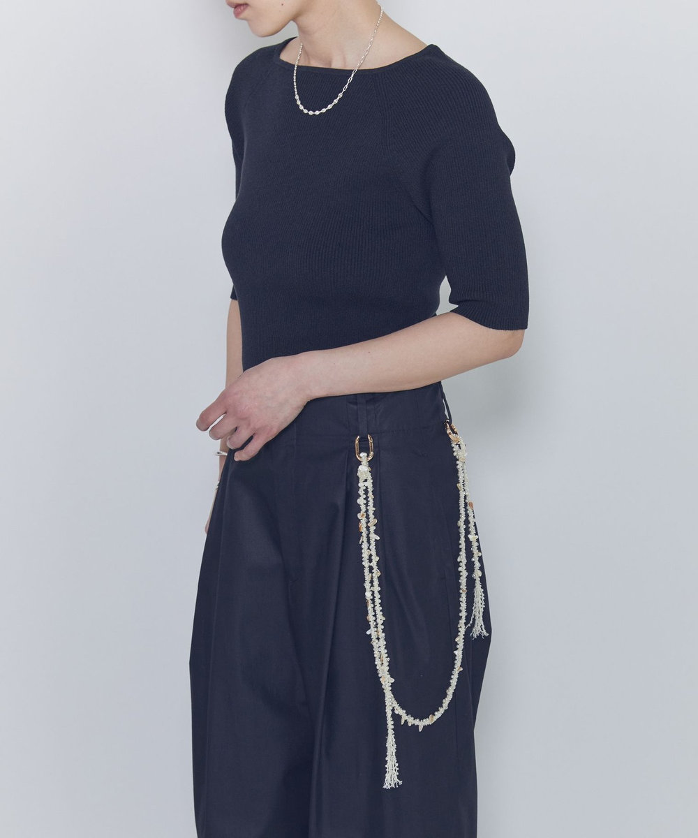 1er Arrondissement チンツシェルチェーンパンツ ブラック