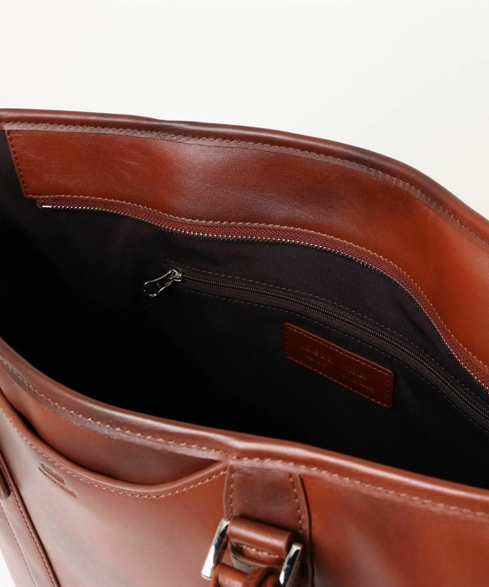 MEN'S BIGI 【SEEKER/シーカー】別注ムラレザー2WAYトートバッグ キャメル