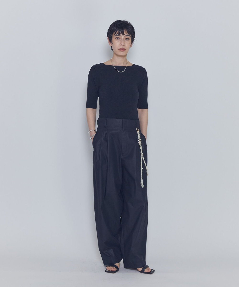 1er Arrondissement チンツシェルチェーンパンツ ブラック