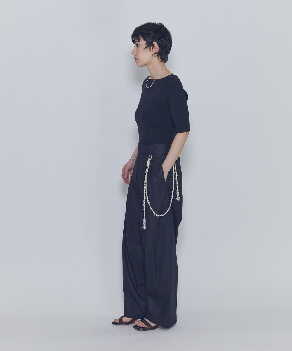 1er Arrondissement チンツシェルチェーンパンツ ブラック