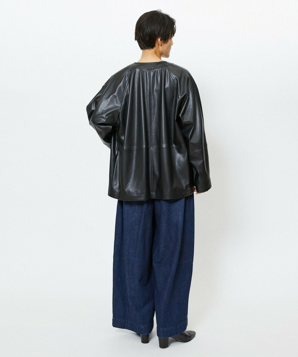 feerique feerique フェイクレザージャケット ブラック