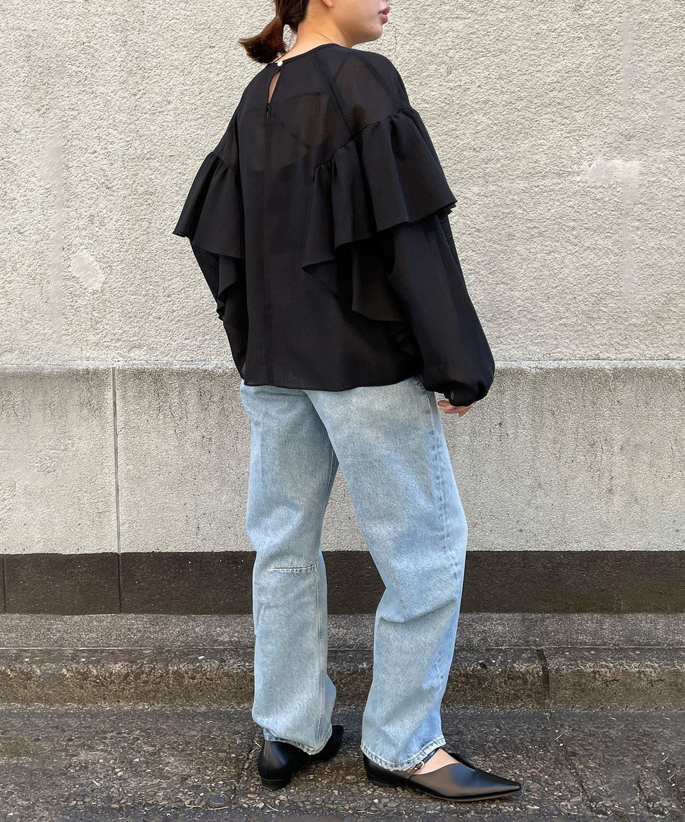 1er Arrondissement ボイル×レースブラウス ブラック