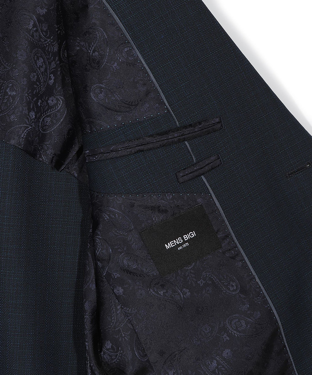 MEN'S BIGI ミックスヤーン/ホップサックテーラードジャケット グリーン