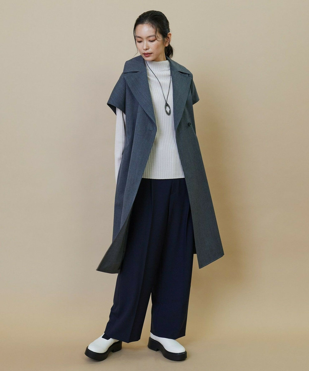 L'EQUIPE 2WAYギャザワイドパンツ ネイビー