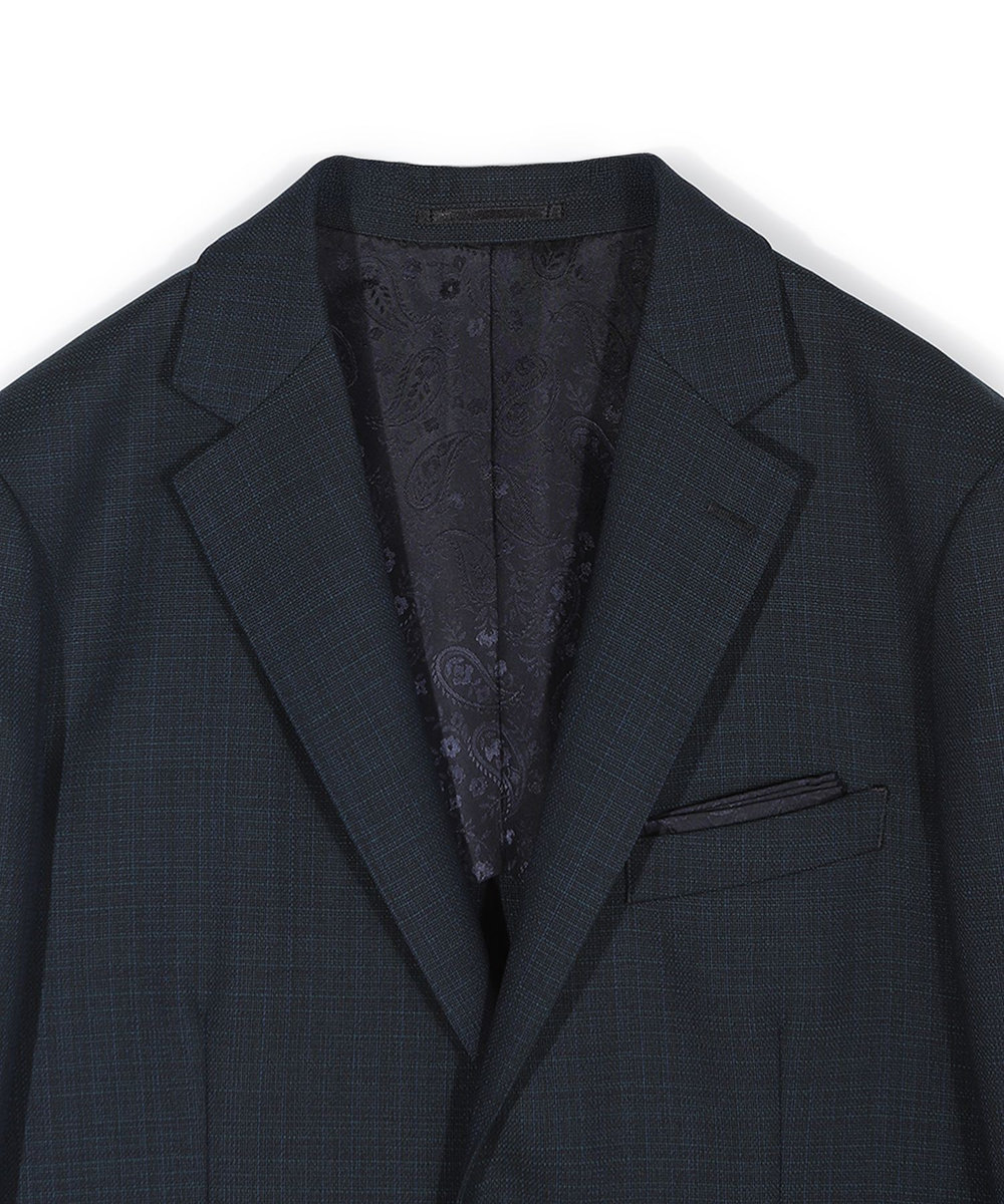 MEN'S BIGI ミックスヤーン/ホップサックテーラードジャケット グリーン