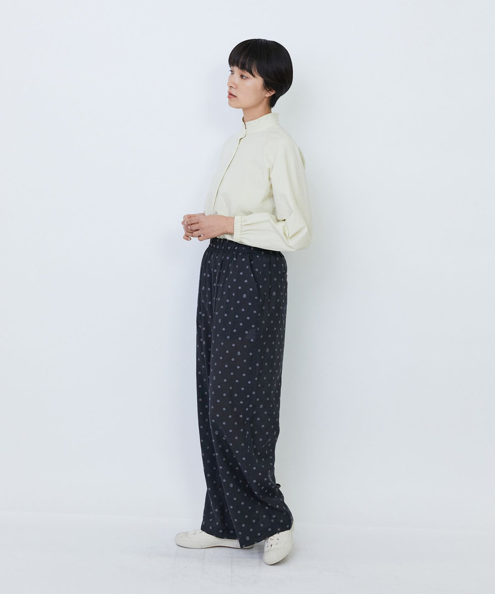LOISIR オリジナル柄カットジャカードイージーパンツ ブラック系その他