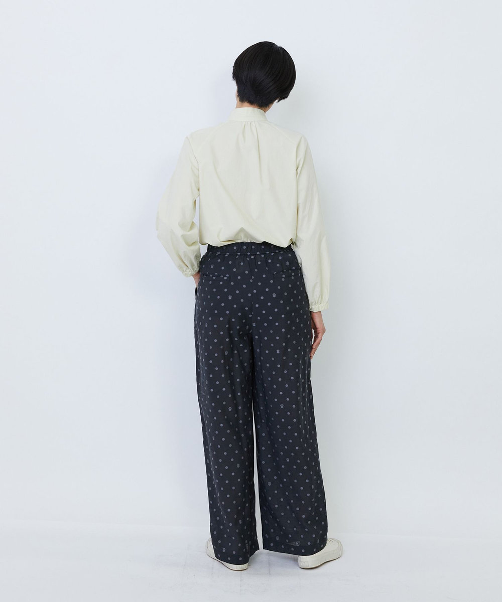 LOISIR オリジナル柄カットジャカードイージーパンツ ブラック系その他
