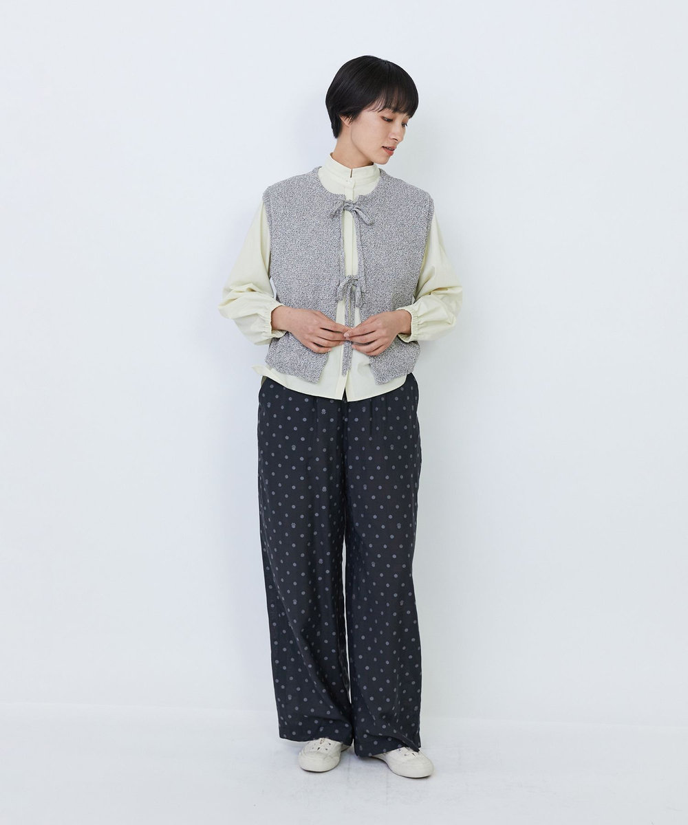 LOISIR オリジナル柄カットジャカードイージーパンツ ブラック系その他
