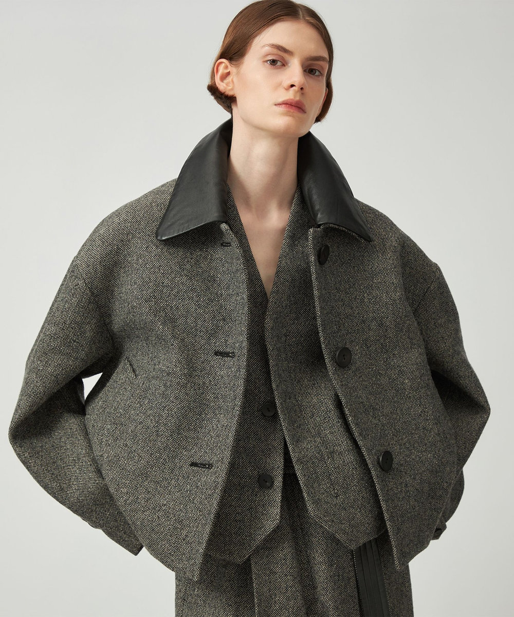 DÉPAREILLÉ WOOL SLUB GILET / ウールスラブジレ グレー