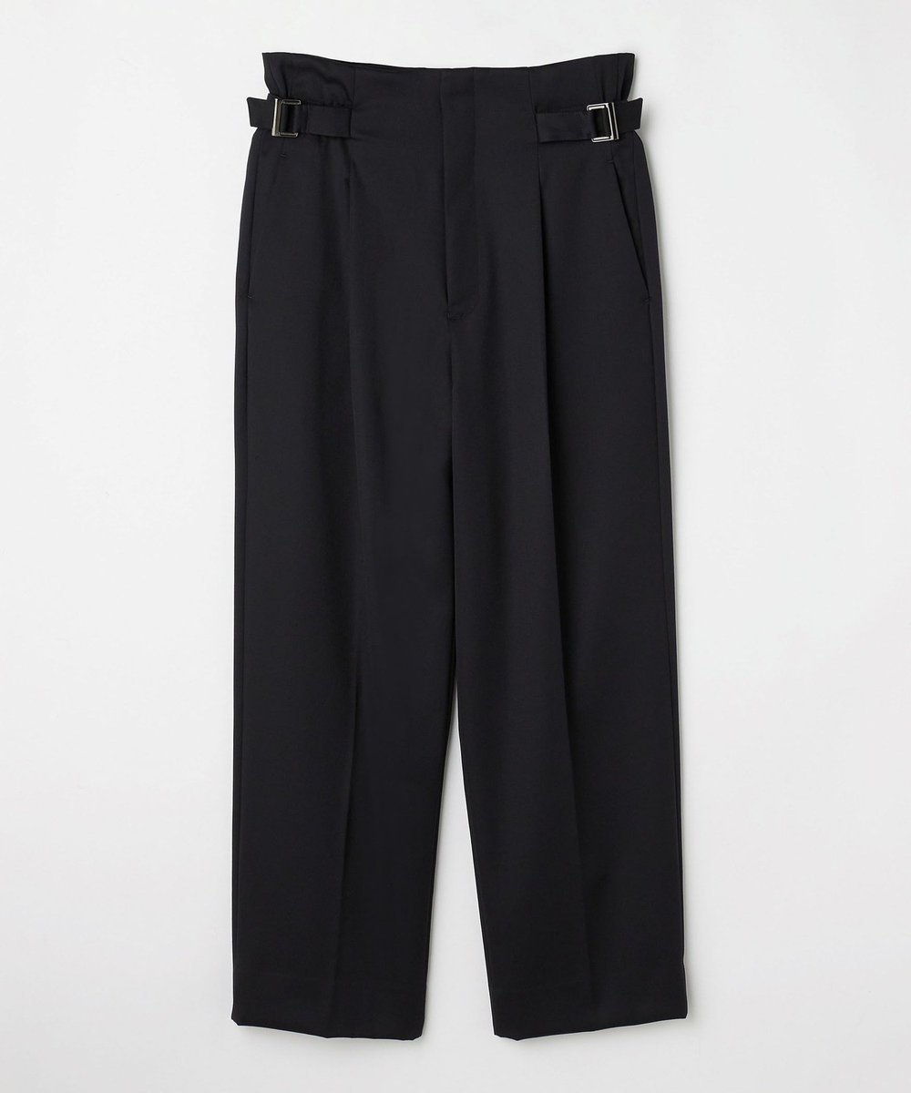 DÉPAREILLÉ WOOL GABARDINE WAIST BELT PANTS / ウールギャバジンウエストベルトパンツ ネイビー