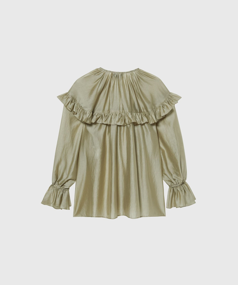 DÉPAREILLÉ LAWN RUFFLE BLOUSE / ローンラッフルブラウス ベージュ
