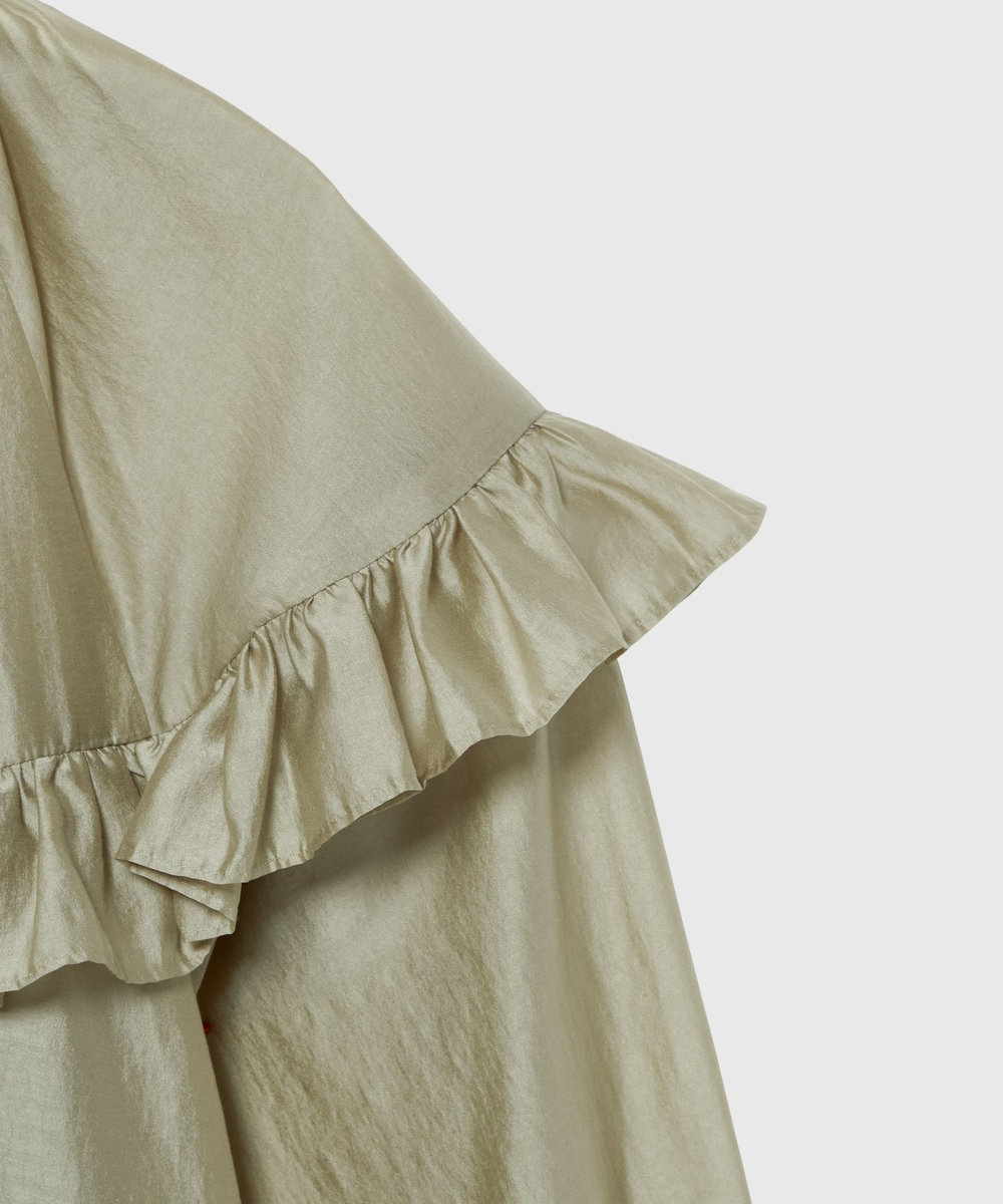DÉPAREILLÉ LAWN RUFFLE BLOUSE / ローンラッフルブラウス ベージュ