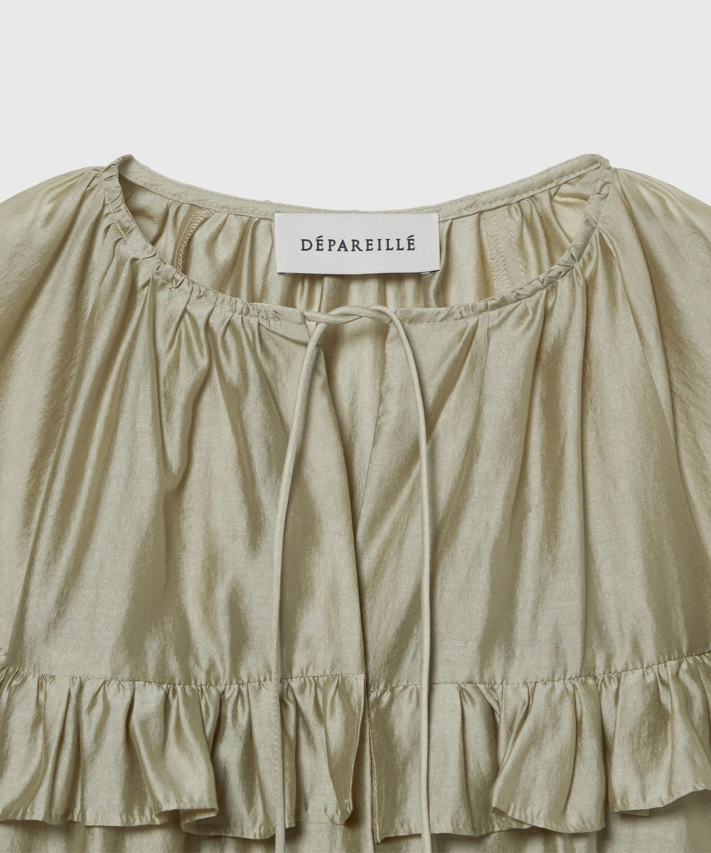DÉPAREILLÉ LAWN RUFFLE BLOUSE / ローンラッフルブラウス ベージュ